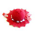 Cappellino puntaspilli rosso ad uncinetto in cotone 10 cm - 22PN