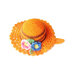 Cappellino puntaspilli arancione e marrone ad uncinetto in cotone 10 cm - 5PN