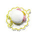 Cappellino puntaspilli bianco e giallo ad uncinetto in cotone 11.5 cm - 7PN
