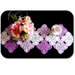Centrino bianco lilla e violetto ad uncinetto in cotone 90x30 cm - 35CN