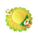 Cappellino puntaspilli giallo con fiori ad uncinetto in cotone 11 cm - 32PN