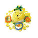 Cappellino puntaspilli giallo sfumato con fiori ad uncinetto  in cotone 11 cm - 17PN