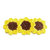 Fiori girasole ad uncinetto in cotone per applicazioni 4.5 cm - 3 PEZZI - 25PLC