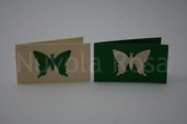 Bigliettino bomboniera verde con farfalla