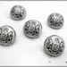 Bottone in metallo - stemma araldico con leoni, attaccatura con gambo lineato 24 (mm.15) - 5 pezzi