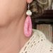 Orecchini a creola rosa shocking, orecchini fluo, set con collana, regalo per lei, orecchini a goccia, orecchini rosa, orecchini estivi