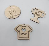 portachiavi magnete legno festa del papà incisione personalizzata dad handmade laser