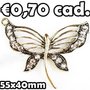 1 farfalla strass brillantini maxi charms bronzo ciondolo pendente 
