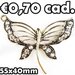 1 farfalla strass brillantini maxi charms bronzo ciondolo pendente 