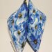 Pochette a tre scomparti stoffa fiori blu e bianchi con unica cerniera
