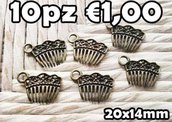 10 spazzola pettine charms ciondolo bronzo