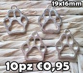 10 orme cane gatto animale charms argento ciondolo pendente