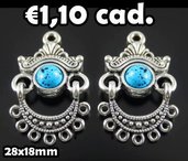 1 maxi ciondolo pendente argento tibetano pietra azzurra charms 