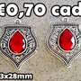 1 maxi pendente argento tibetano con pietra rossa rubino charms ciondolo