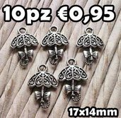 10 ombrelli argento tibetano charms