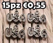 15 scritta usa charms argento tibetano ciondoli