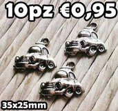 10 automobili auto maggiolino charms argento tibetano