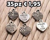 35 cuore usa made in usa charms argento tibetano