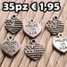 35 cuore usa made in usa charms argento tibetano