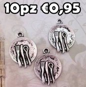 10 piatto con posate charms argento tibetano 