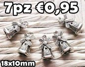 7 mulino a vento 3d argento tibetano charms