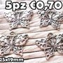 5 farfalle argento tibetano charms