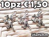 10 dragone argento tibetano charms drago 