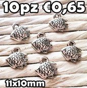 10 pesciolini argento tibetano charms pesci