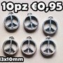 10 segno di pace peace argento tibetano charms