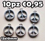 10 segno di pace peace argento tibetano charms