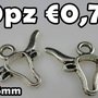 10 toro corna charms argento tibetano 