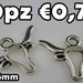 10 toro corna charms argento tibetano 