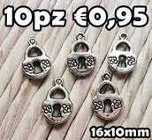 10 lucchetto cuore argento tibetano