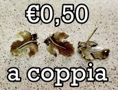 1 coppia base orecchini foglia bronzo con occhiello