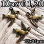 10 connettore rondine charms bronzo 