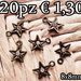 20 stelline con brillantino strass charms bronzo