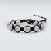 BRACCIALE TIBETANO SHAMBALLA con pietre naturali, cristallo di rocca cracked (quarzo ialino). Uomo,  donna,  unisex,  regolabile,  personalizzabile. Mod 2da 8 mm.