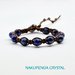 BRACCIALE TIBETANO SHAMBALLA con pietre naturali, agata viola da 8 mm. Uomo,  donna,  unisex,  regolabile,  personalizzabile. Mod 2