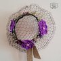 Ghirlanda decorativa, cappello decorativo, fuoriporta, decorazione da parete, rete polli, viola