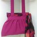 Borsa donna a spalla in tessuto rosa viola fuxia con foulard di seta