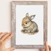 Portafoto in legno sbiancato in stile rustico chic con foto di tenero coniglietto