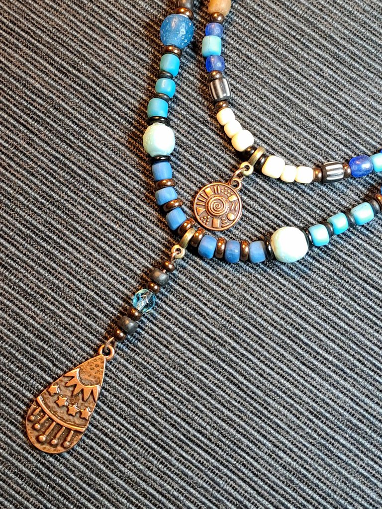 Collana Alla Moda Con Perline Blu E Argento, Realizzata Con - Foto 6