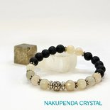 Bracciale Elastico di Pietra di Luna Rossa - Bracciali Elastici