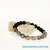 BRACCIALE ELASTICO con pietre naturali, labradorite, onice nera e inserti in argento tibetano. Uomo, donna,  unisex,  regolabile, personalizzabile