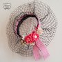 Ghirlanda decorativa, cappello decorativo, fuoriporta, decorazione da parete, rete polli, rosa