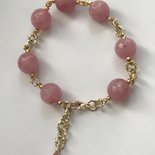 Bracciale da donna in pietra color oro / argento occhio di gatto