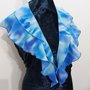 Foulard volant azzurro in seta dipinto a mano