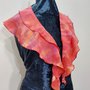 Foulard volant rosso in seta dipinto a mano