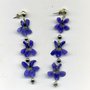 ORECCHINI floreali lunghi con tre violette vere, orecchini romantici, pezzo unico, orecchini primaverili, orecchini viola, orecchini moda