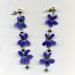 ORECCHINI floreali lunghi con tre violette vere, orecchini romantici, pezzo unico, orecchini primaverili, orecchini viola, orecchini moda
